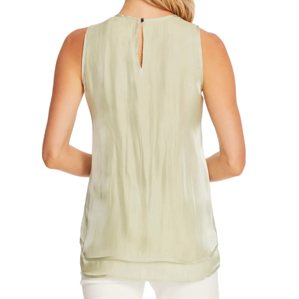 Vince Camuto Tiered Layered Silky Tank Top | Green | sz S NWT $99 - Picture 4 of 4